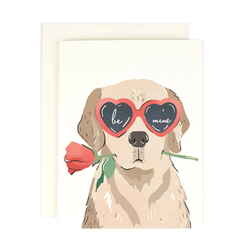Amy Heitman Illustration - AHI Be Mine Heart Eye Pup Valentine Card