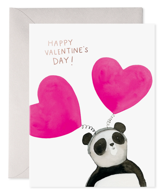 E. Frances Paper Studio - EF E. Frances - Top Heavy Panda Valentine's Day Card