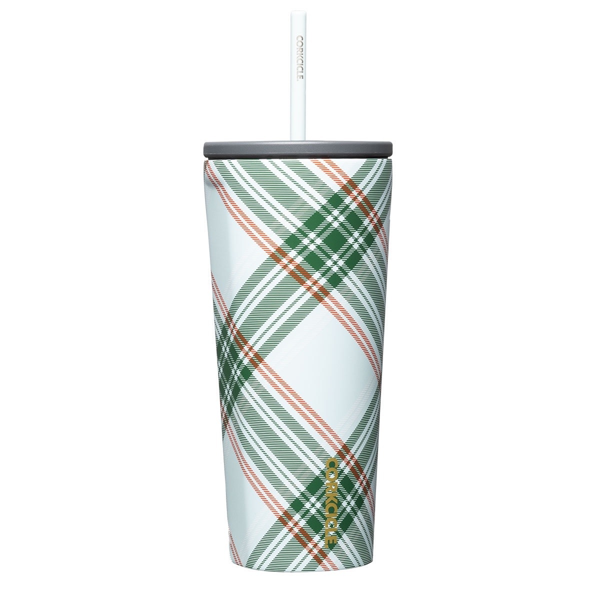 Corkcicle - CO Corkcicle - Peppermint Plaid Cold Cup with Straw