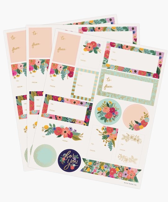 Rifle Paper Co - RP Rifle Paper Co - Garden Party Stickers & Labels, Pack of 3