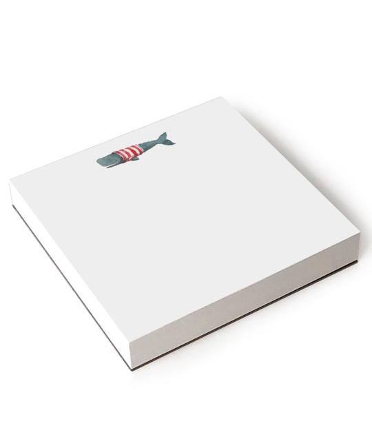 E. Frances Paper Studio - EF E. Frances - Stripey Whale Notepad 6 x 6 Inch