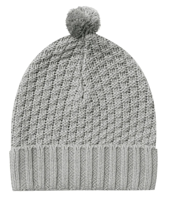 Quincy Mae - QM Quincy Mae - Knit Pom Beanie in Dusty Blue