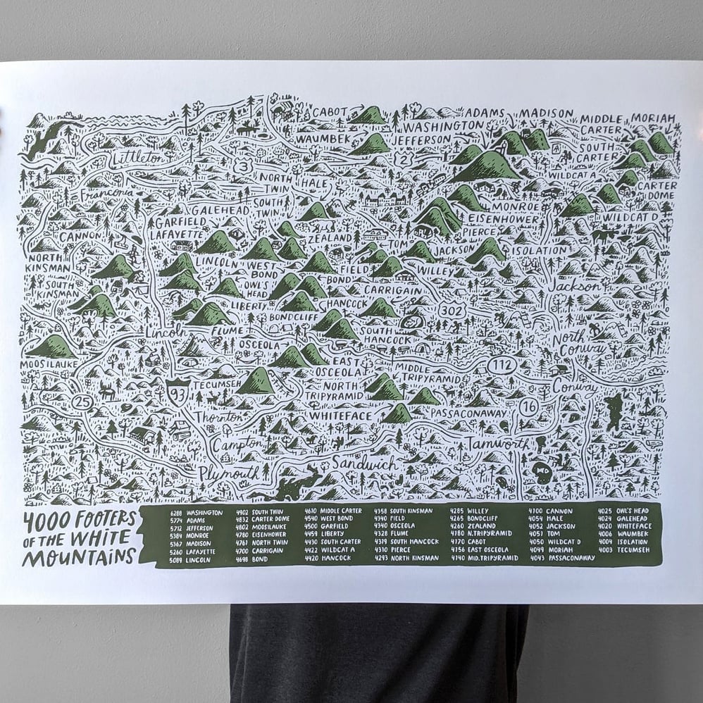 Brainstorm Print and Design - BS Brainstorm - 4,000 Footers of the White Mountains Print, 11" x 14"