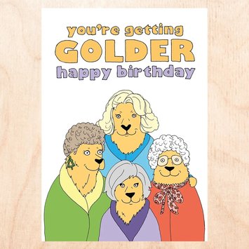 FINEASSLINES - FIN You're Getting Golder Happy Birthday Card