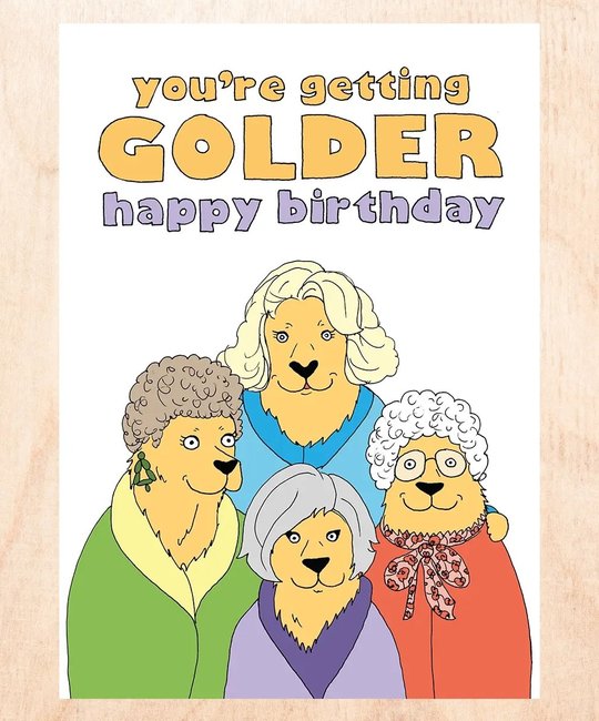 FINEASSLINES - FIN You're Getting Golder Happy Birthday Card