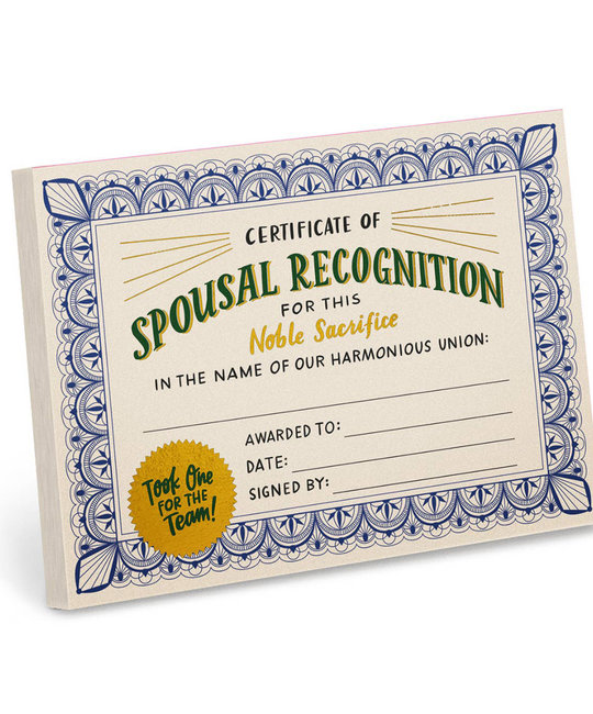 Em + Friends - EMM Spousal Recognition Certificate Notepad