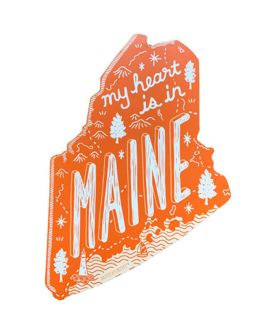 Noteworthy Paper and Press - NPP Maine State Sticker, Red