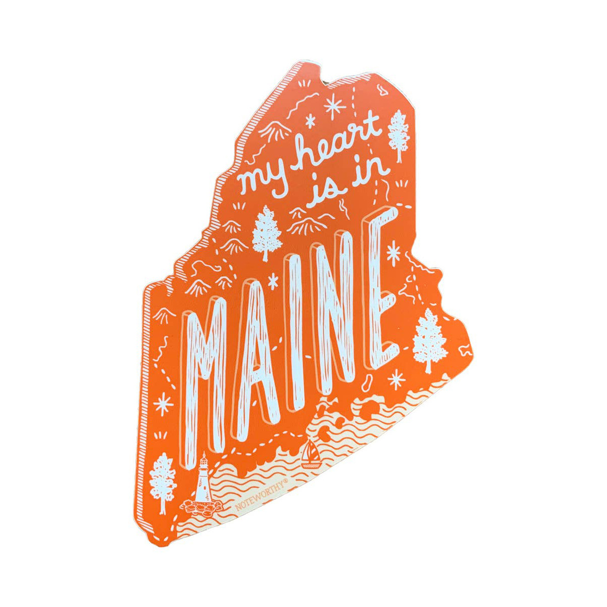 Noteworthy Paper and Press - NPP Maine State Sticker, Red
