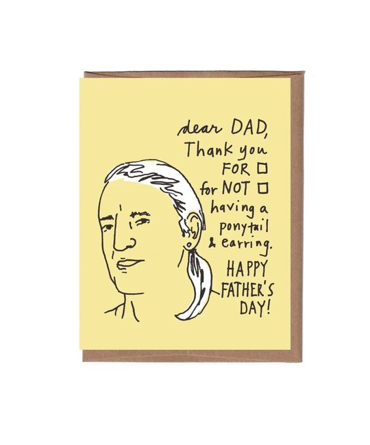 La Familia Green - LFG Ponytail & Earring "Groovy Dad" Father's Card