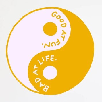 Party Sally - PSA "Good At Fun, Bad At Life" - Yin Yang Sticker