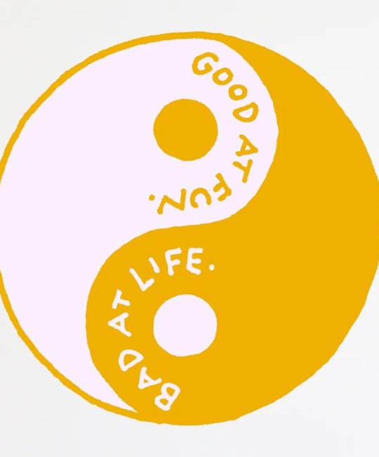 Party Sally - PSA "Good At Fun, Bad At Life" - Yin Yang Sticker
