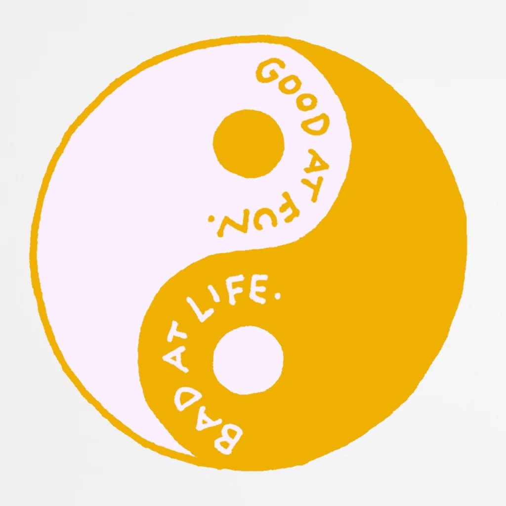 Party Sally - PSA "Good At Fun, Bad At Life" - Yin Yang Sticker