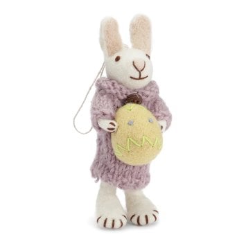 Gry & Sif - GS Gry & Sif - Felt Bunny, Purple Dress with Egg