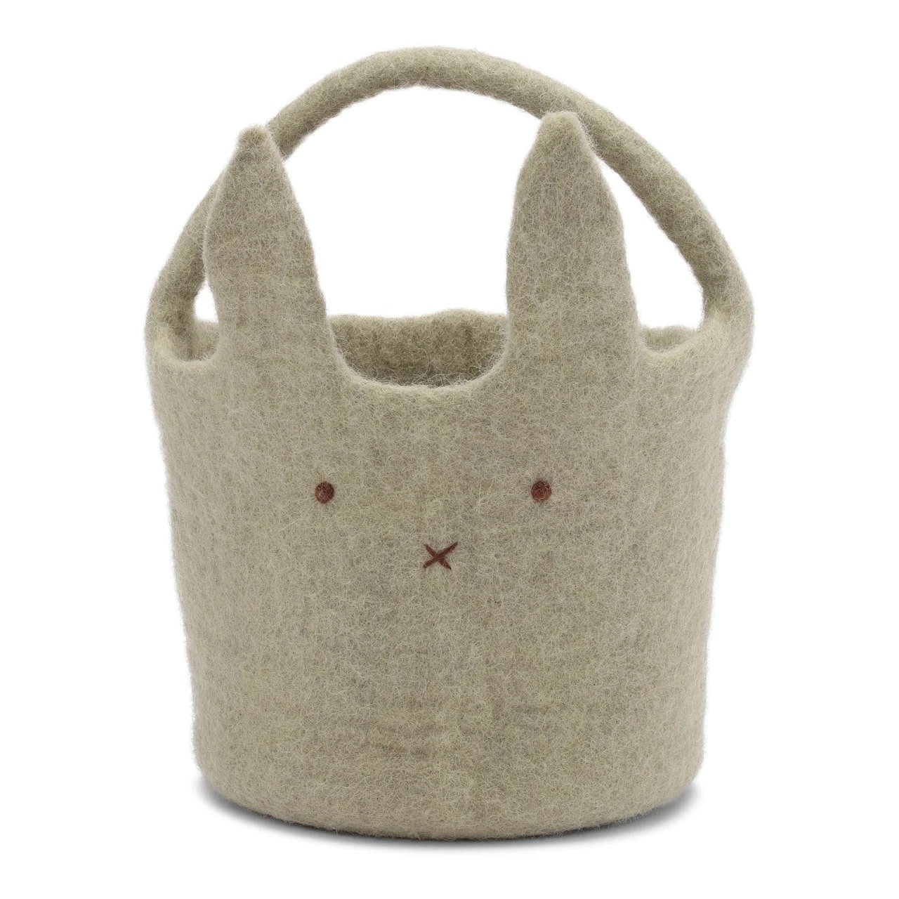 Gry & Sif - GS Gry & Sif  - Felt Bunny Basket, Dusty Green