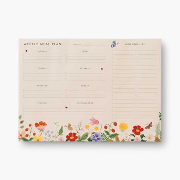Rifle Paper Co - RP Rifle Paper Co - Strawberry Fields Meal Planner Notepad + Tear-Off Shopping List