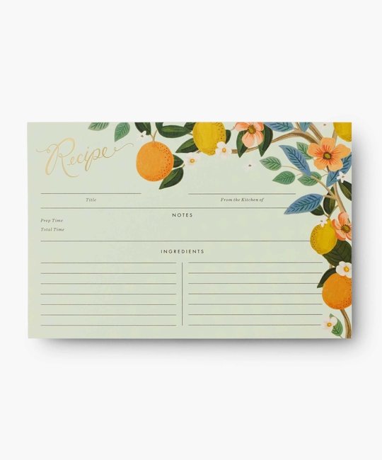 Rifle Paper Co - RP Rifle Paper Co - Citrus Grove Recipe Cards | Set of 12