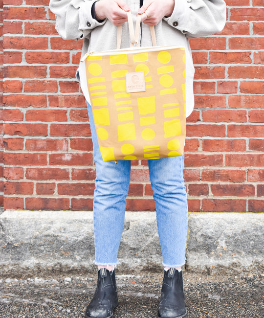 Erin Flett - ERF Erin Flett - Sand + Lemon "Square Dot" Slim Backpack