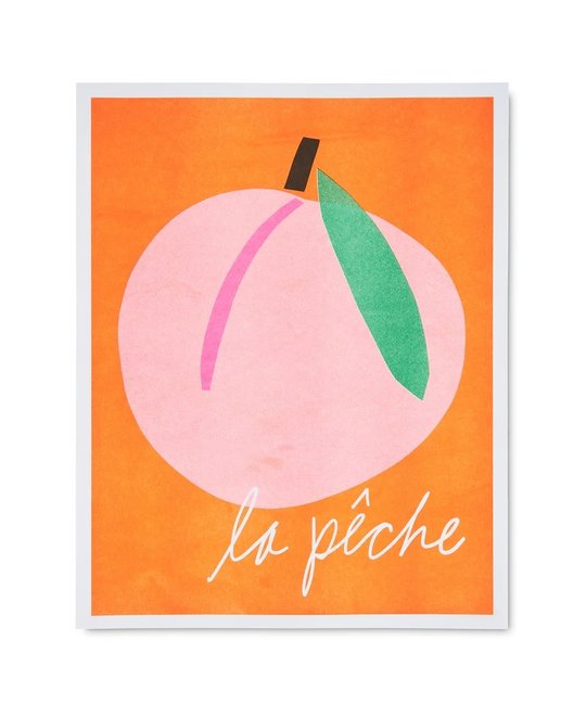 Ampersand Design Studio - ADS La Peche Risograph Print, 11" x 14" (Peach)
