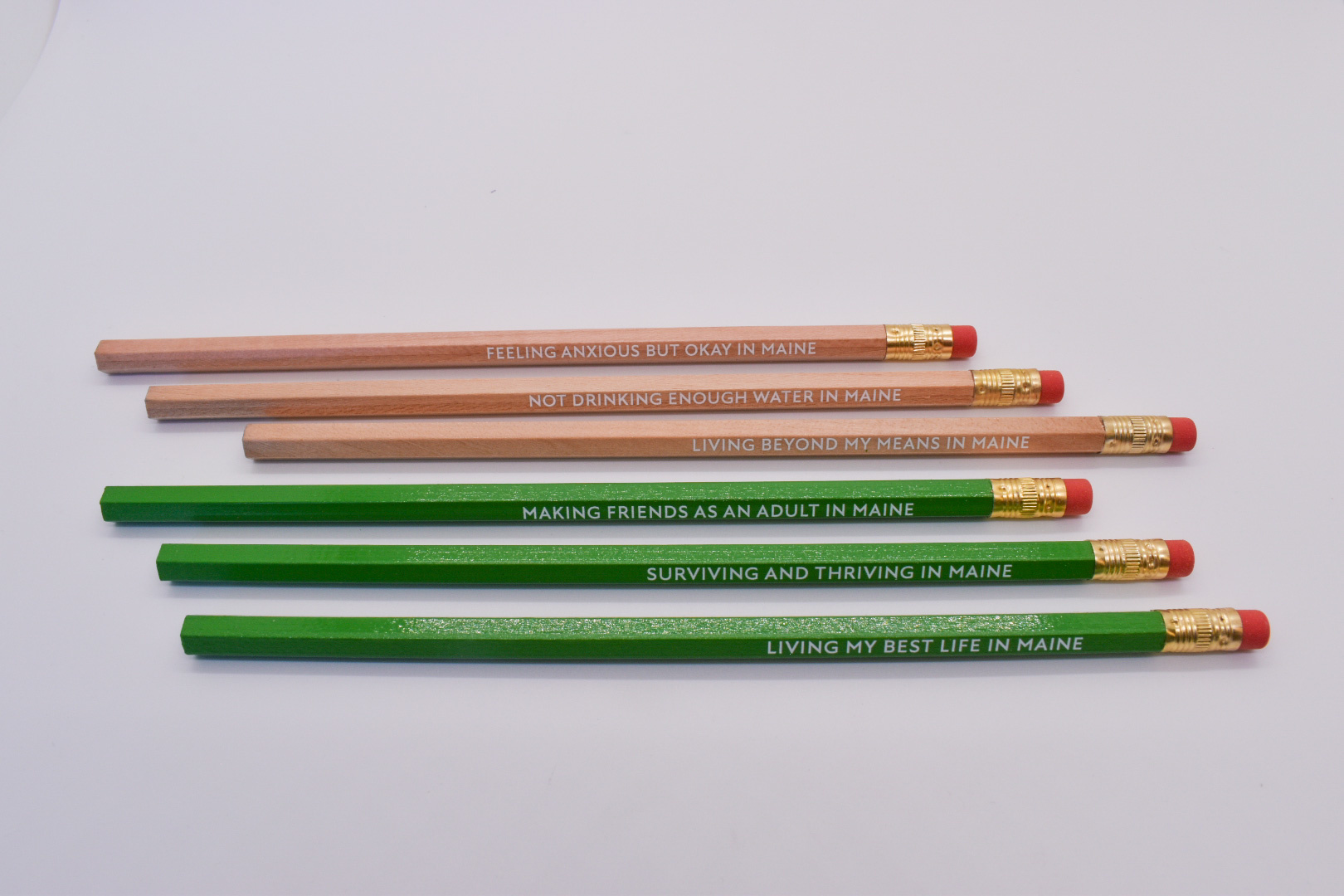 Sapling Press - SAP Maine State Pencil Set, Green + Natural