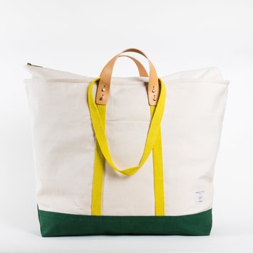IMMODEST COTTON x Fleabags - IMC IMMODEST COTTON - Jumbo Zipper Tote in Earth (Shell, Yellow, Pine)