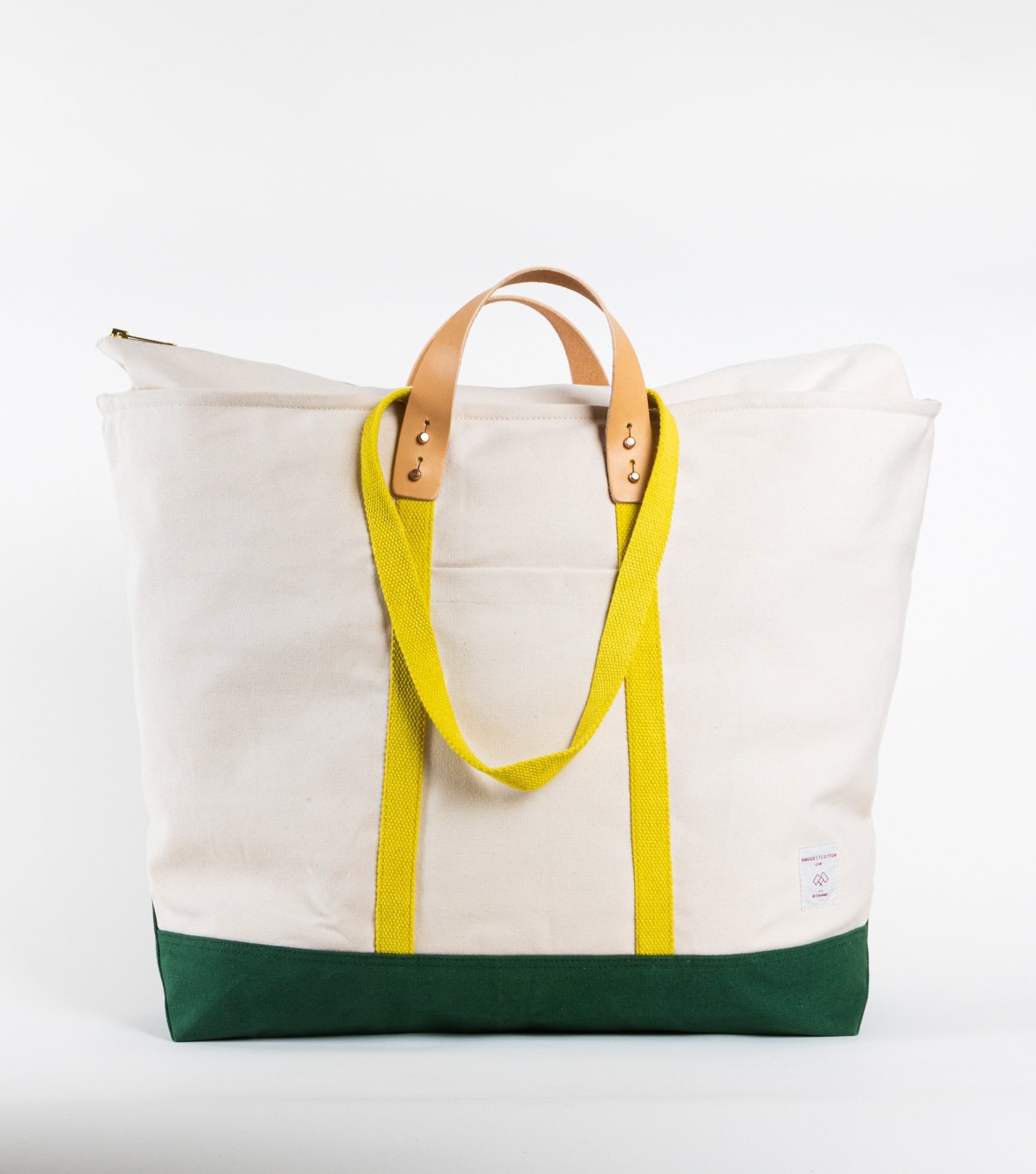 IMMODEST COTTON x Fleabags - IMC IMMODEST COTTON - Jumbo Zipper Tote in Earth (Shell, Yellow, Pine)