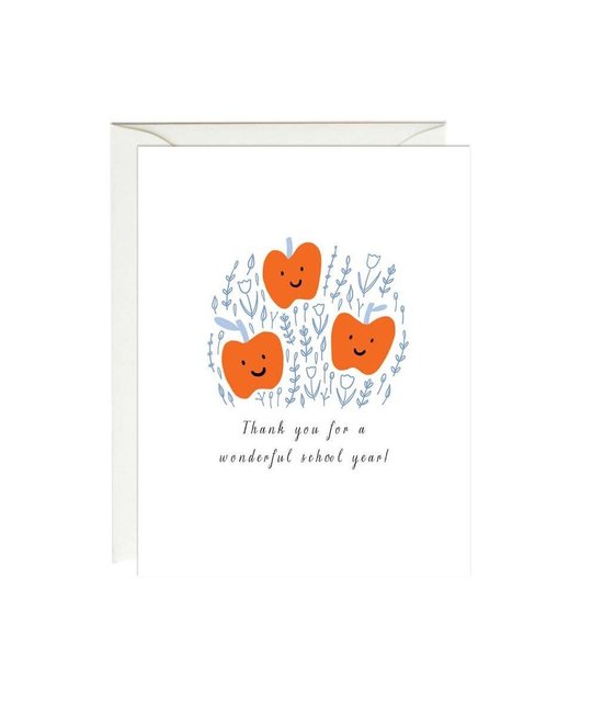 Paula & Waffle - PAW Apple Trio Teacher/School Staff Thank You Card