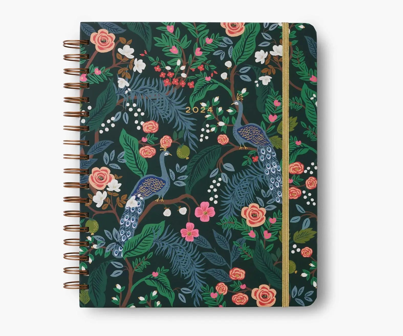 Rifle Paper Co - RP 2024 Peacock 17-Month Hardcover Spiral Planner