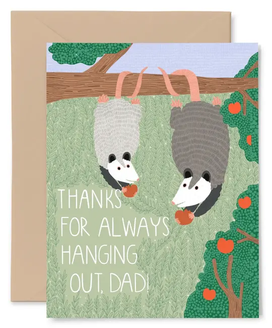 Gingiber - GIN Hanging Out Opossum Father's Day Card
