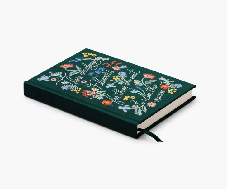 Rifle Paper Co - RP Rifle Paper Co - There Are Always Flowers Embroidered Lined Notebook