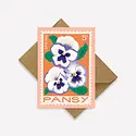 Printer Johnson - PJ Pansy Mini Greetings Card