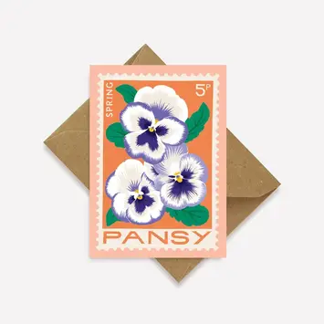 Printer Johnson - PJ Pansy Flower Card