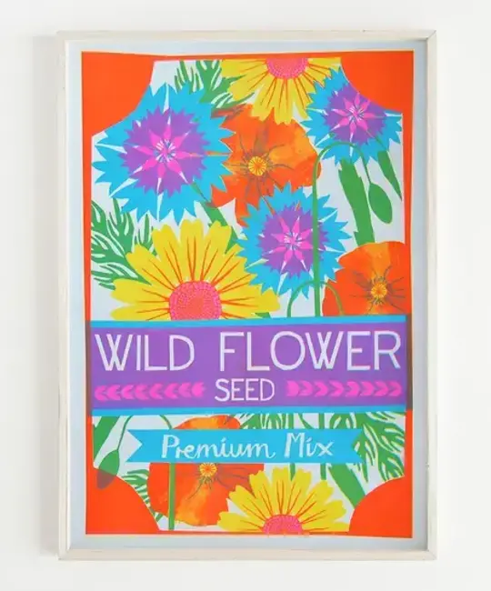 Printer Johnson - PJ Wild Flower Risograph Print (A3, 11.7" x 16.5")