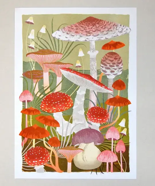 Printer Johnson - PJ Fungi Risograph Print (A3, 11.7" x 16.5")