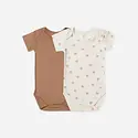 Quincy Mae - QM Quincy Mae - Short Sleeve Bodysuits in Clay & Dotty Floral SS '23