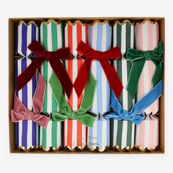 Meri Meri - MEM MEM PSHO - Stripe Velvet Bow Crackers