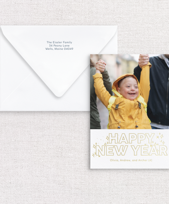 Gus and Ruby Letterpress - GR GR COHO - Happy New Year Photo Custom Holiday Card
