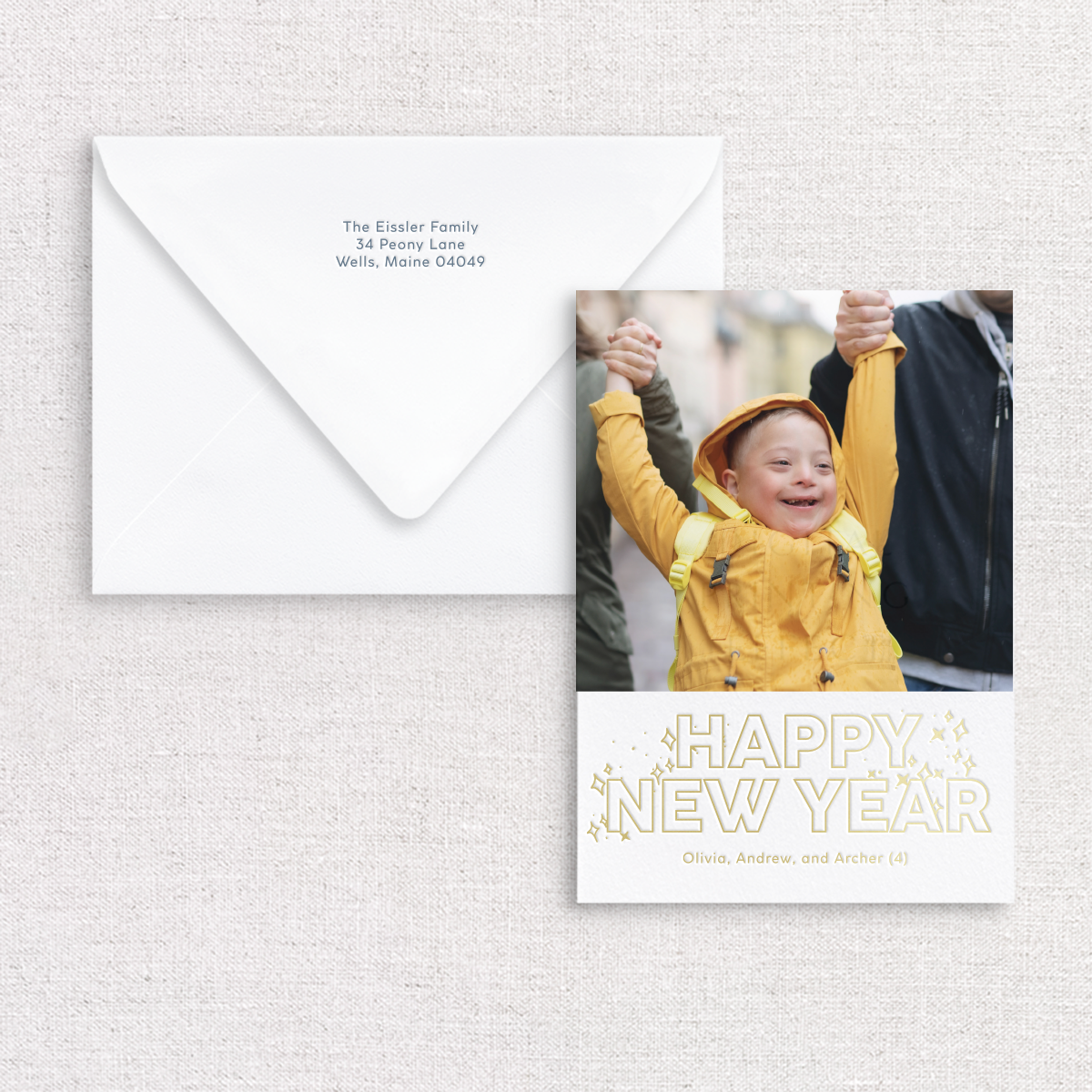 Gus and Ruby Letterpress - GR GR COHO - Happy New Year Photo Custom Holiday Card