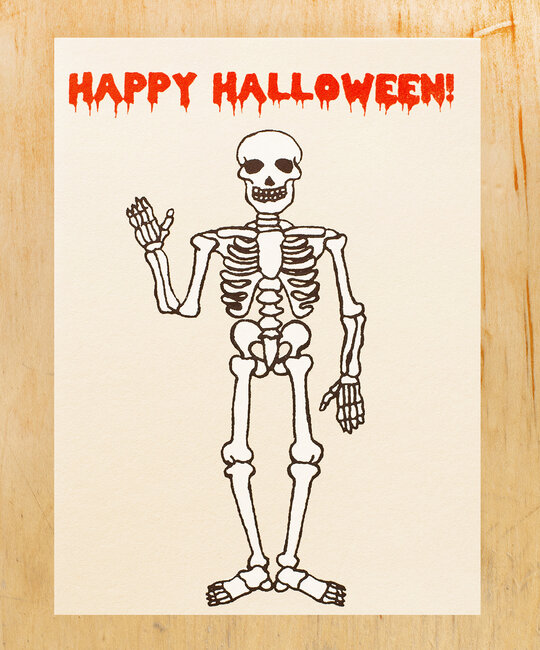 Gold Teeth Brooklyn - GTB GTBGCHA - Skeleton Halloween Card