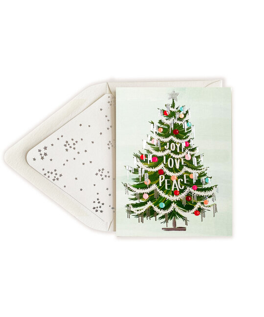 The First Snow - FIS FISGCHO0019 - Tinsel Tree Card