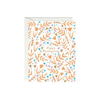 Paula & Waffle - PAW PAWGCTH0002 - Thanksgiving Floral Card