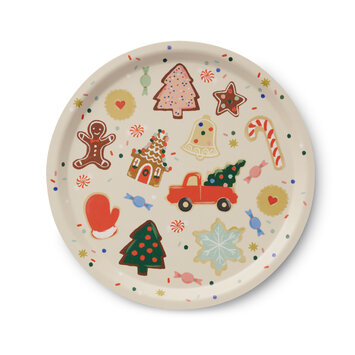 Rifle Paper Co - RP Rifle Paper Co - Christmas Cookies Round Serving Tray