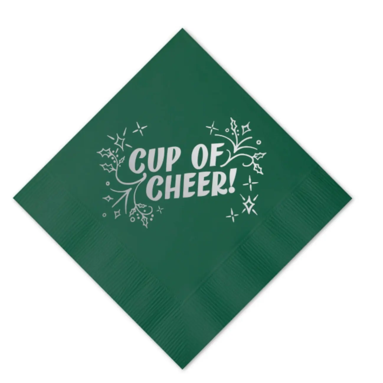 One & Only Paper - OAO OAO PSNA - Cup of Cheer Green Cocktail Napkin