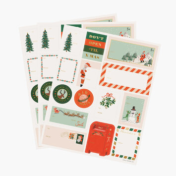 Rifle Paper Co - RP Rifle Paper Co - Pack of 3 Santa’s Workshop Stickers & Labels