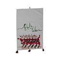 Creative Co-Op - CCO CCO HG - Cotton Slub Printed Tea Towel w/ Dancing Santas, Tassels & Loop "Falalalala"