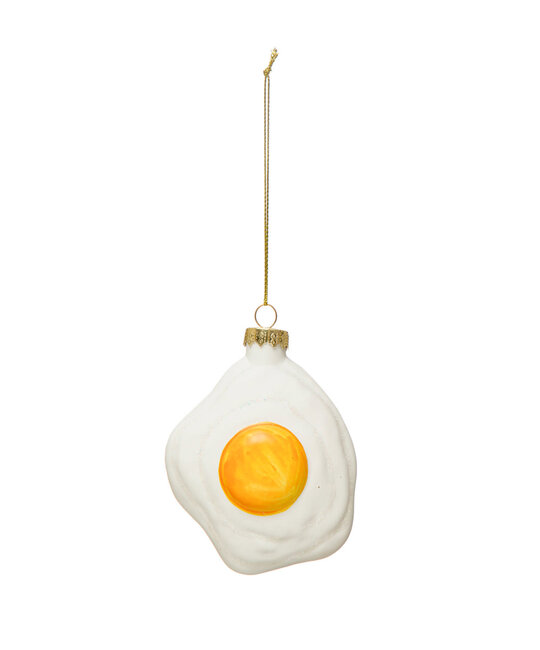 Creative Co-Op - CCO Glass Fried Egg Ornament