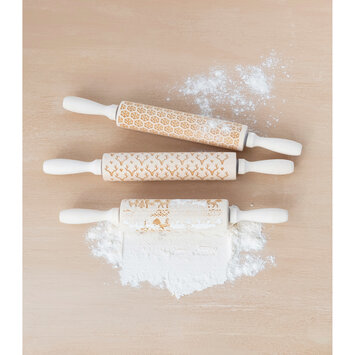 Creative Co-Op - CCO CCO HG - Carved Wood Rolling Pin, Assorted