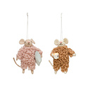 Creative Co-Op - CCO CCO OR - Felt Mouse in Pjs with Pillow or Coffee Ornament