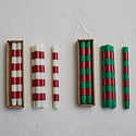 Creative Co-Op - CCO CCO CATA - 10" Striped Taper Candles, Red & White