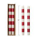 Creative Co-Op - CCO CCO CATA - 10" Striped Taper Candles, Red & White