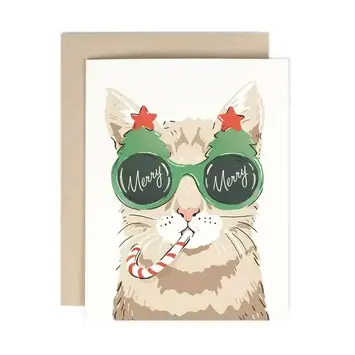 Amy Heitman Illustration - AHI AHIGCHO0008 - Merry Merry Cat Card